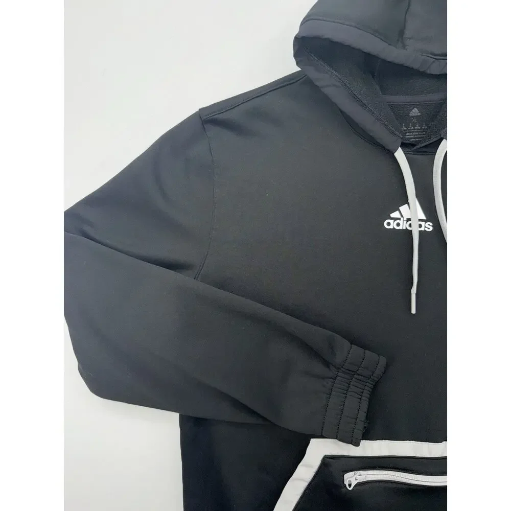 Adidas Team Pullover Black Men’s Hoodie Size XL Logo Center